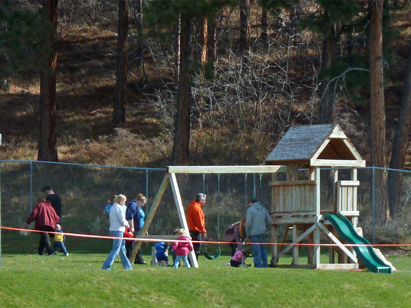 People on Playground in West Riverside Park